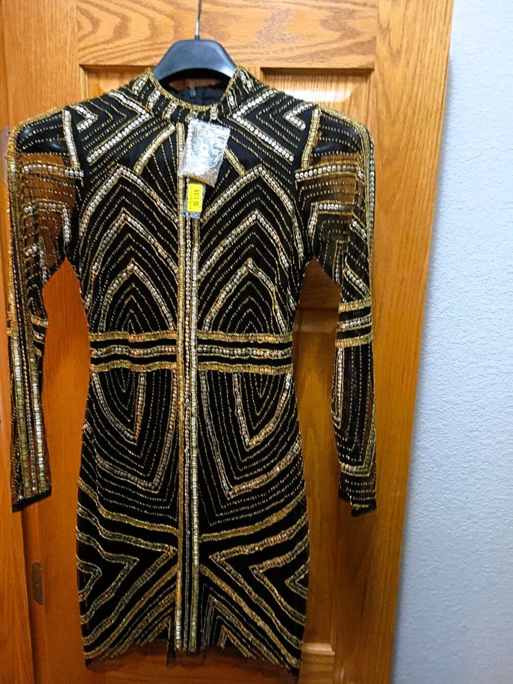 NWT Gianni Bini Miranda Geometric Beaded Mini Dress - Size 0 Art Deco NYE